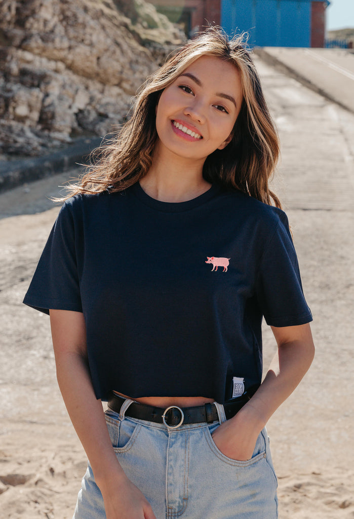 pig womens cropped t-shirt Big Wild Thought