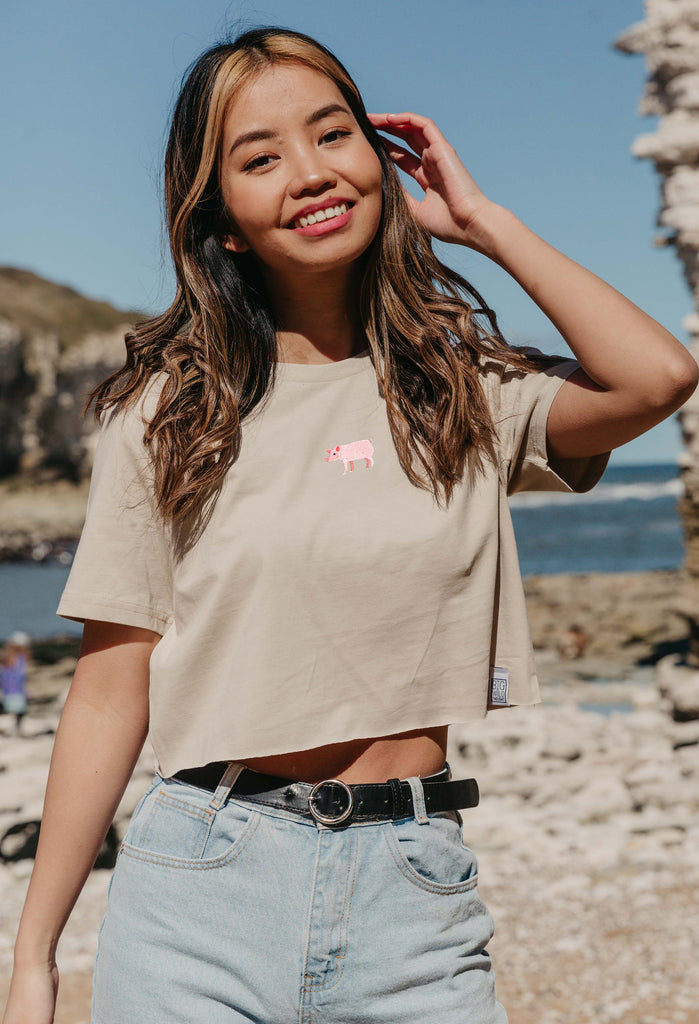 pig womens cropped t-shirt Big Wild Thought