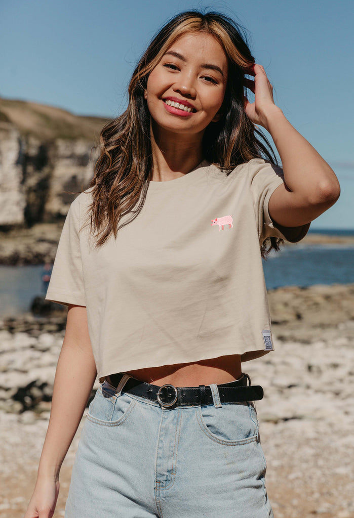 pig womens cropped t-shirt Big Wild Thought