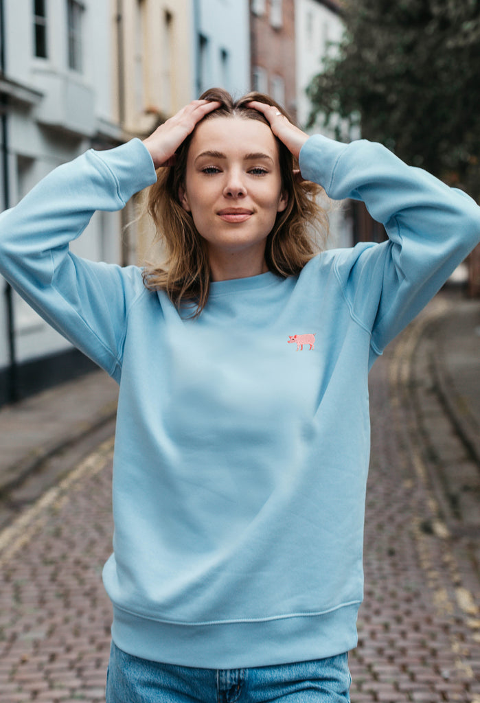 pig womens sweatshirt Big Wild Thought