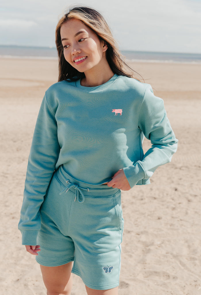 pig womens cropped sweatshirt Big Wild Thought