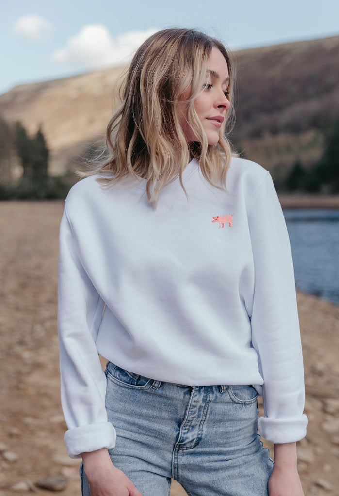 pig womens sweatshirt Big Wild Thought