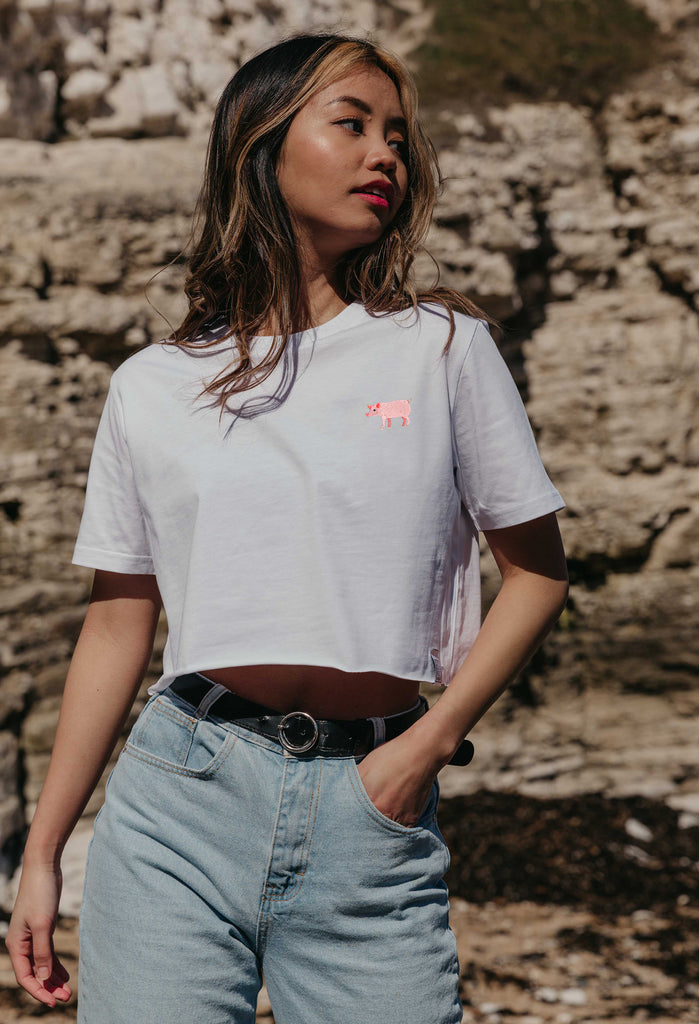 pig womens cropped t-shirt Big Wild Thought