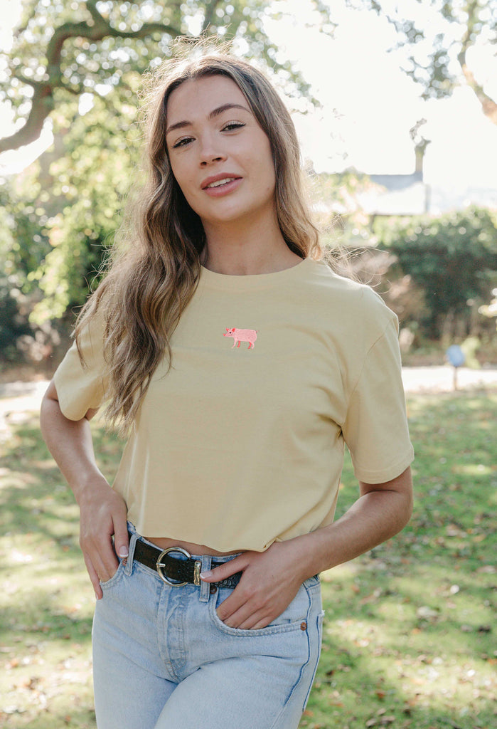 pig womens cropped t-shirt Big Wild Thought