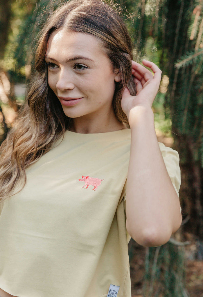 pig womens cropped t-shirt Big Wild Thought