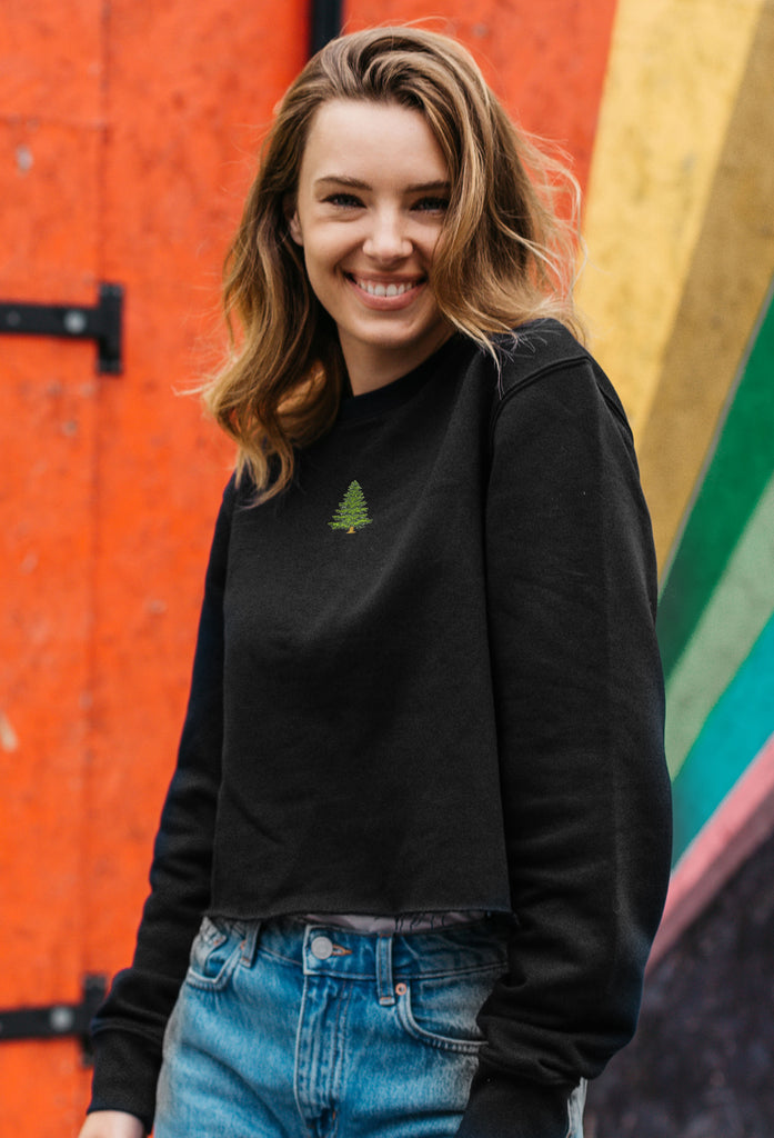 pine tree womens cropped sweatshirt Big Wild Thought