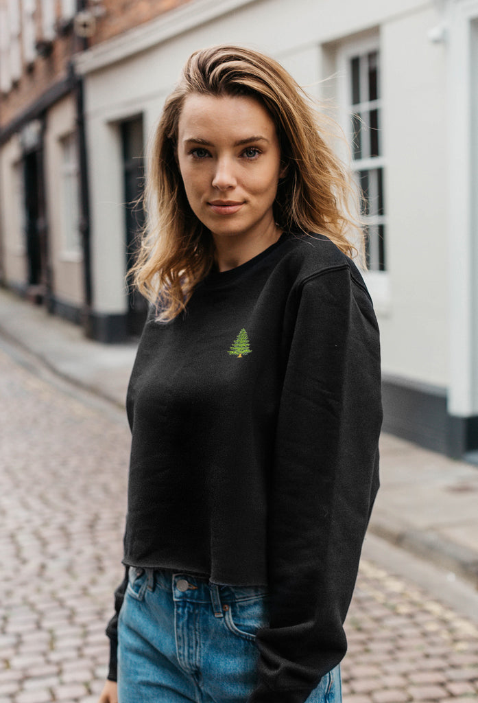 pine tree womens cropped sweatshirt Big Wild Thought