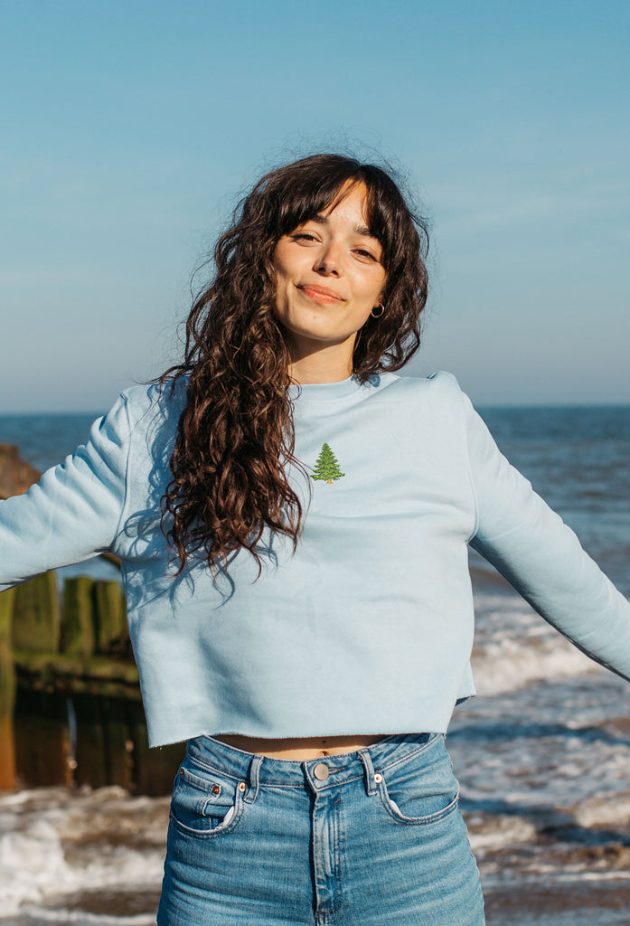 pine tree womens cropped sweatshirt Big Wild Thought