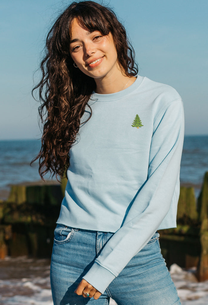 pine tree womens cropped sweatshirt Big Wild Thought