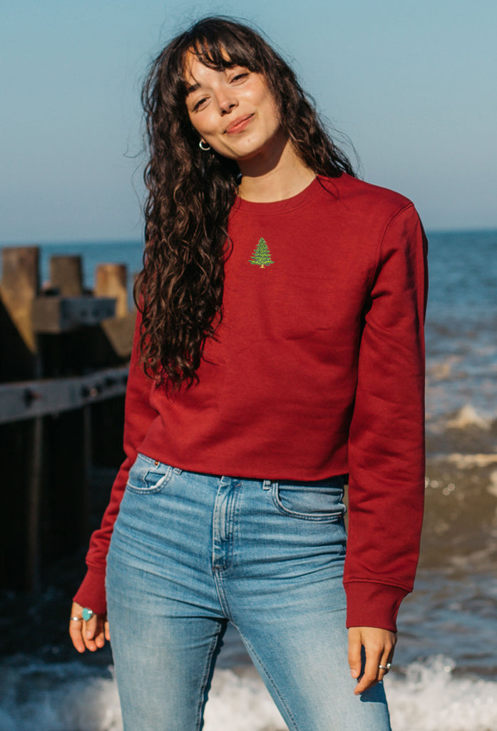 pine tree womens cropped sweatshirt Big Wild Thought