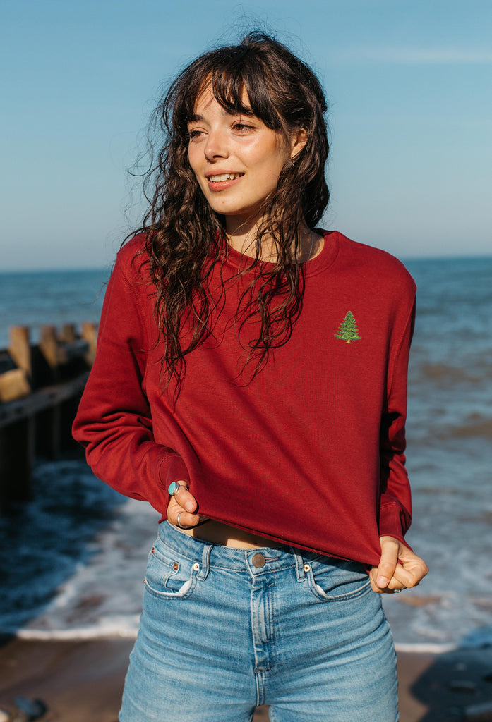 pine tree womens cropped sweatshirt Big Wild Thought
