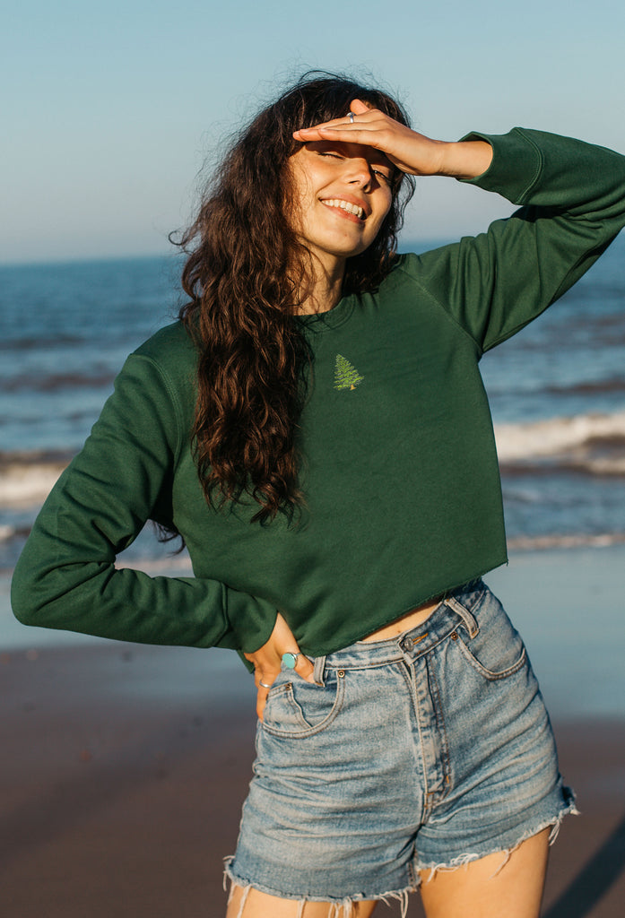 pine tree womens cropped sweatshirt Big Wild Thought