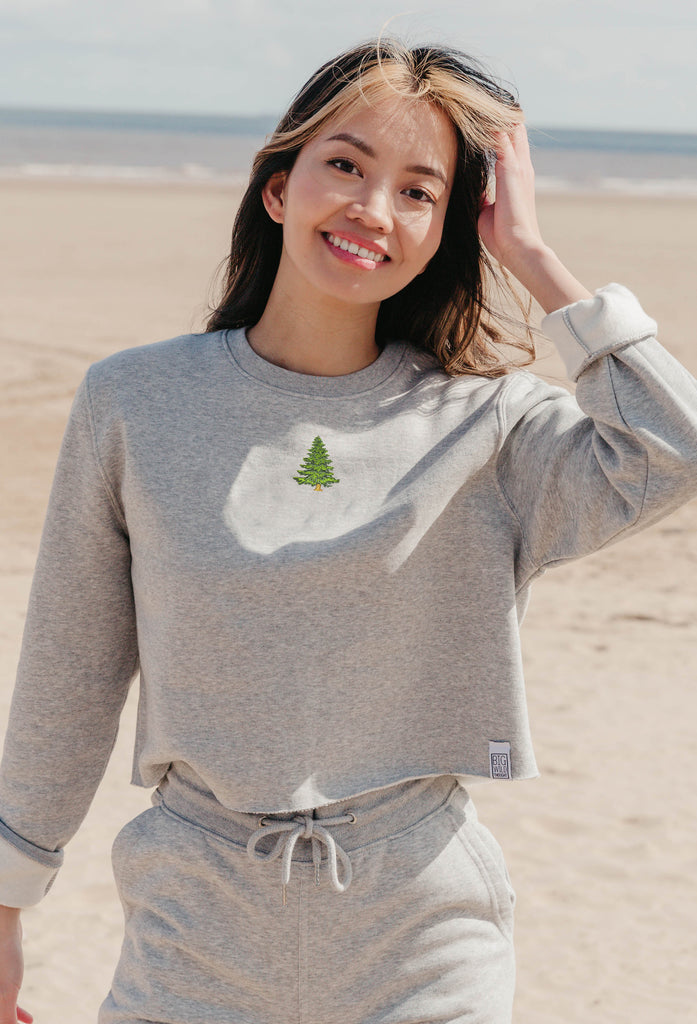 pine tree womens cropped sweatshirt Big Wild Thought