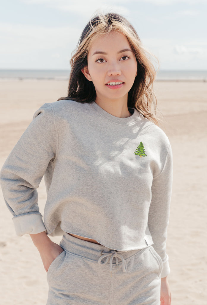pine tree womens cropped sweatshirt Big Wild Thought