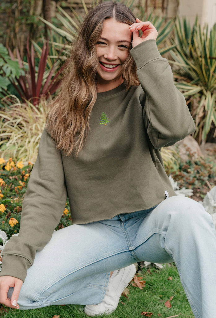 pine tree womens cropped sweatshirt Big Wild Thought