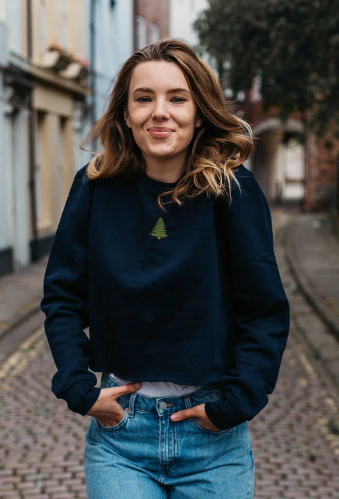 pine tree womens cropped sweatshirt Big Wild Thought