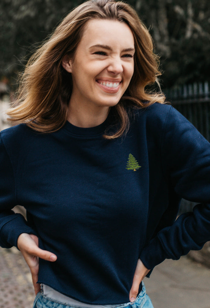 pine tree womens cropped sweatshirt Big Wild Thought
