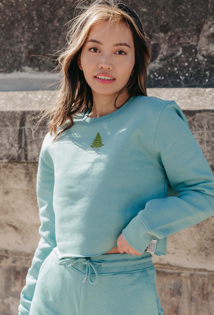 pine tree womens cropped sweatshirt Big Wild Thought