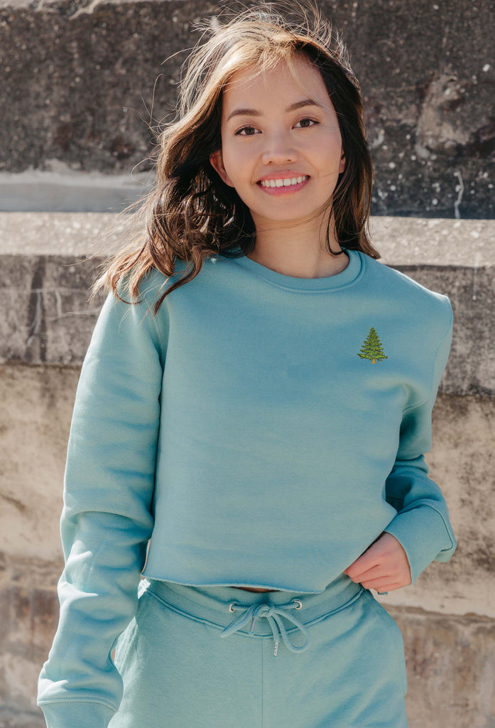 pine tree womens cropped sweatshirt Big Wild Thought