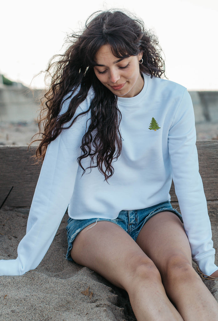 pine tree womens cropped sweatshirt Big Wild Thought