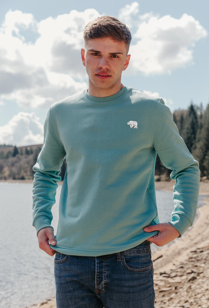 Polar Bear Unisex Embroidered Organic Sustainable Sweatshirt Jumper Big Wild Thought