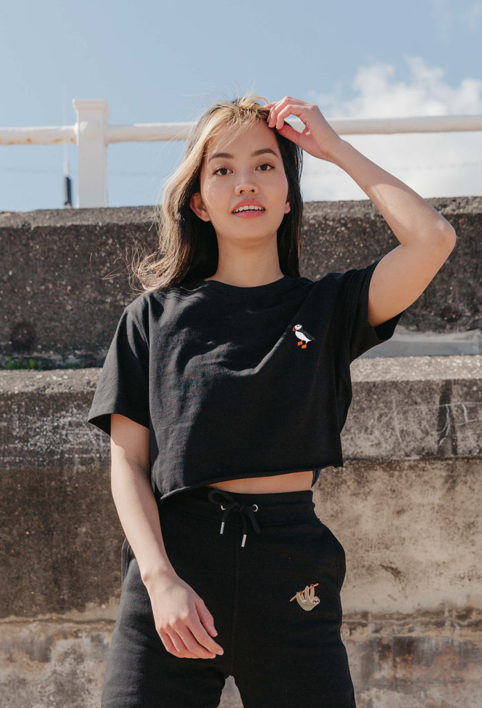 puffin womens cropped t-shirt Big Wild Thought
