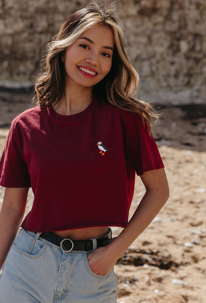 puffin womens cropped t-shirt Big Wild Thought