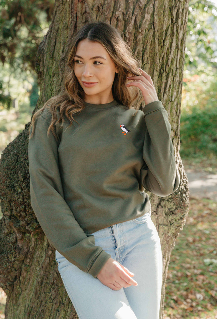 puffin womens sweatshirt Big Wild Thought