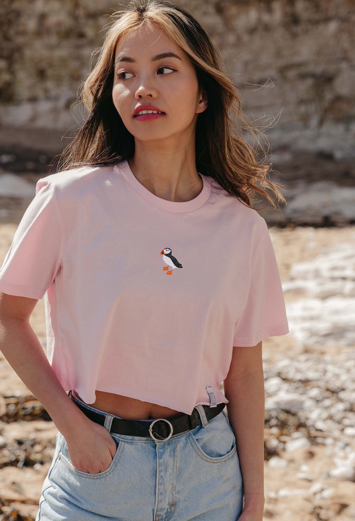 puffin womens cropped t-shirt Big Wild Thought