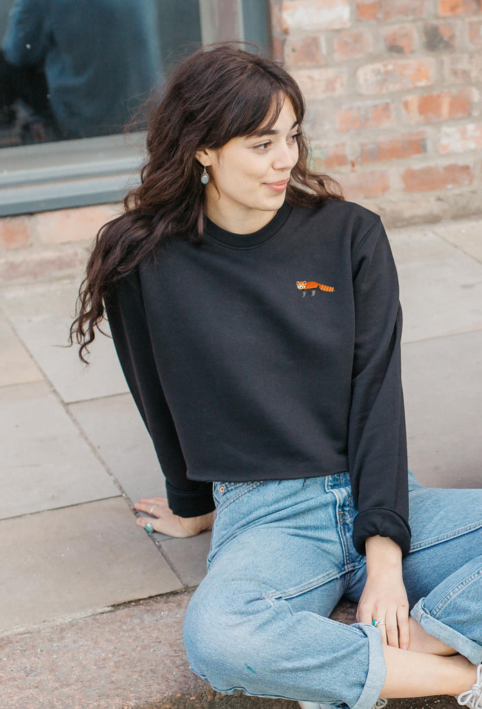 red panda womens cropped sweatshirt Big Wild Thought