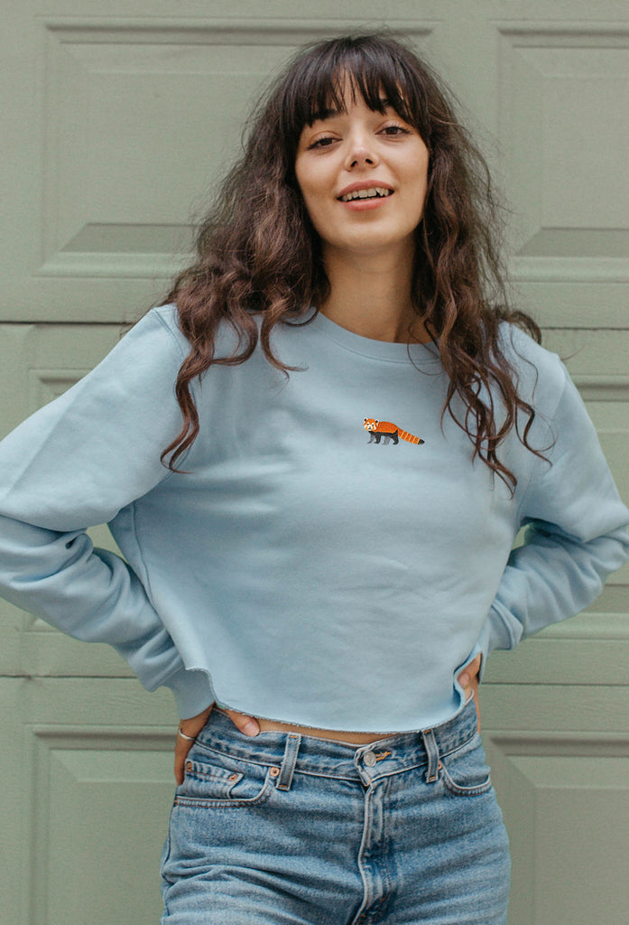 red panda womens cropped sweatshirt Big Wild Thought