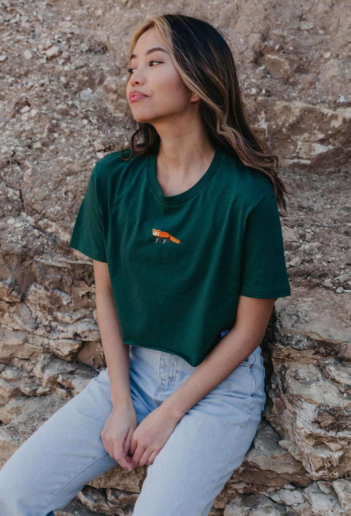 red panda womens cropped t-shirt Big Wild Thought