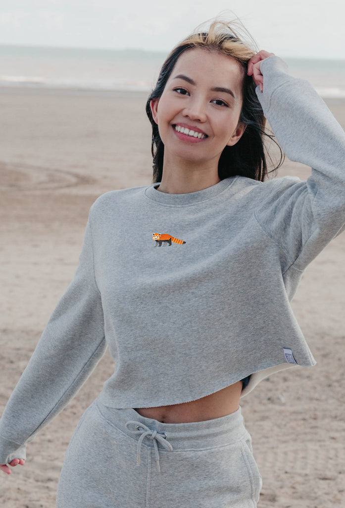 red panda womens cropped sweatshirt Big Wild Thought