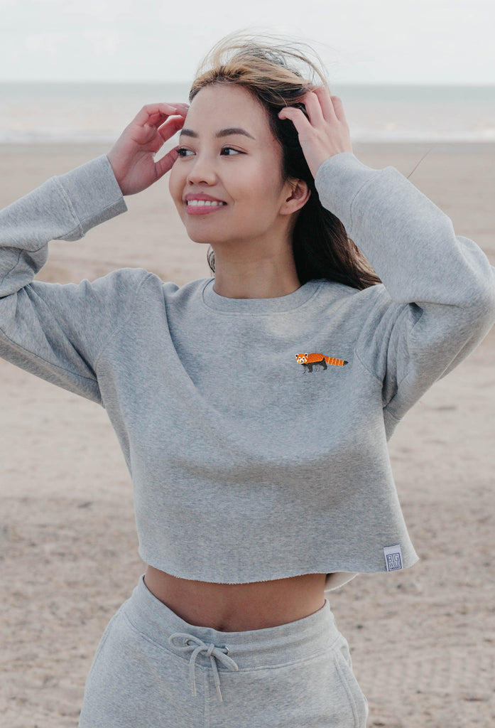 red panda womens cropped sweatshirt Big Wild Thought