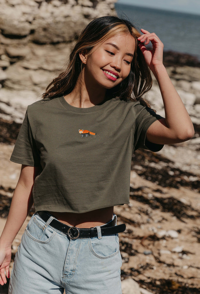 red panda womens cropped t-shirt Big Wild Thought