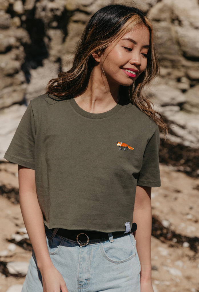 red panda womens cropped t-shirt Big Wild Thought