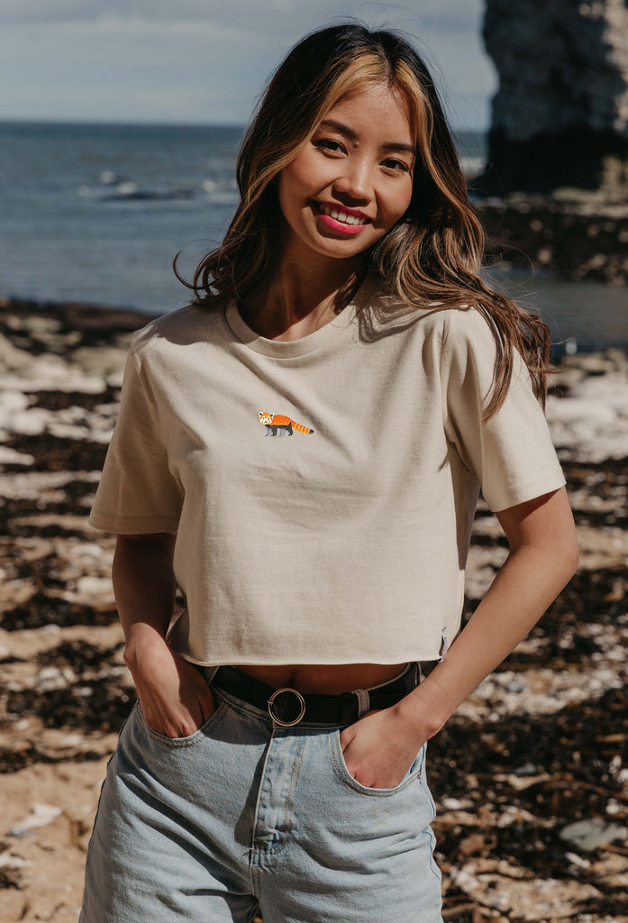 red panda womens cropped t-shirt Big Wild Thought