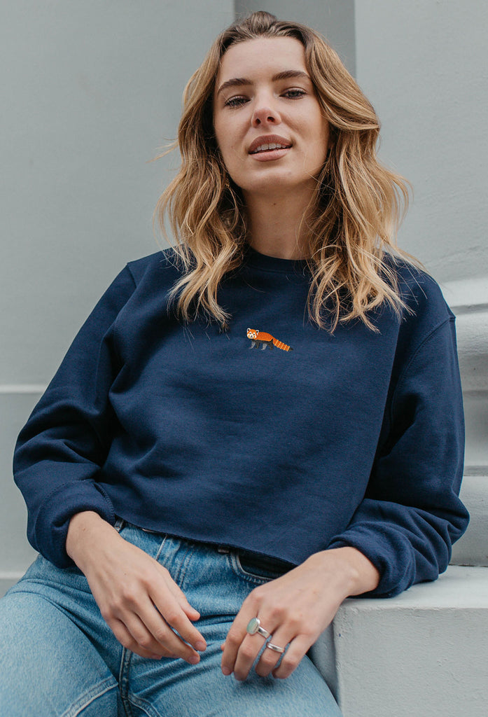 red panda womens cropped sweatshirt Big Wild Thought