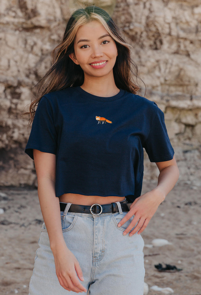 red panda womens cropped t-shirt Big Wild Thought