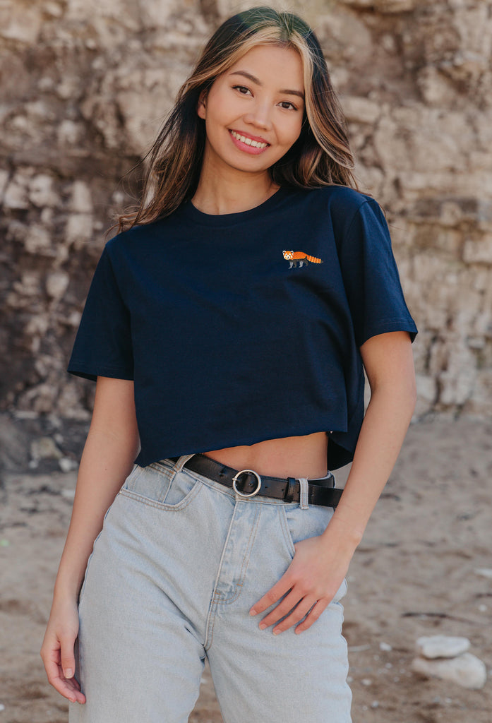 red panda womens cropped t-shirt Big Wild Thought
