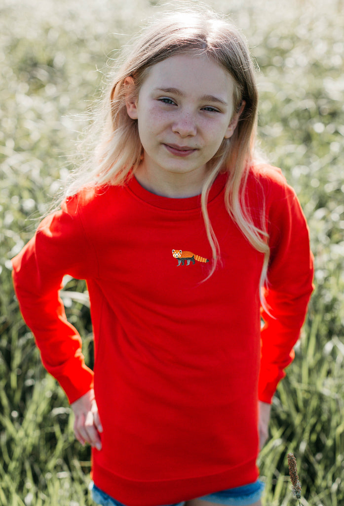 red panda childrens sweatshirt Big Wild Thought
