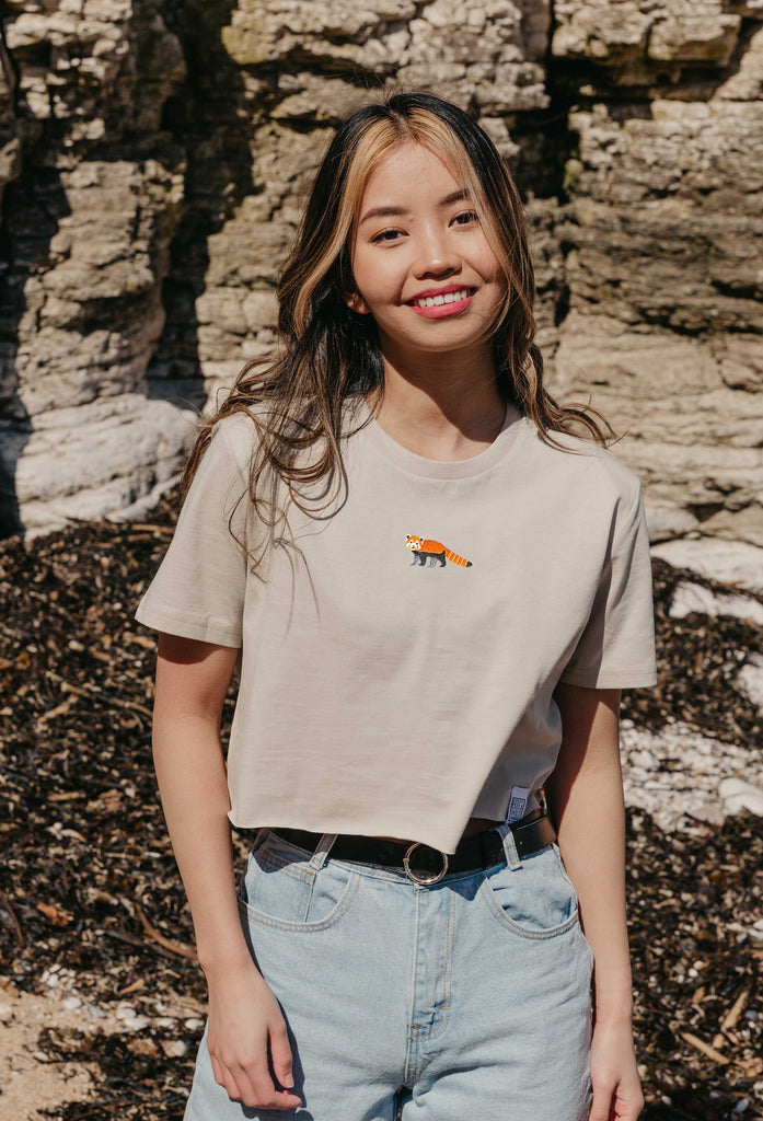 red panda womens cropped t-shirt Big Wild Thought