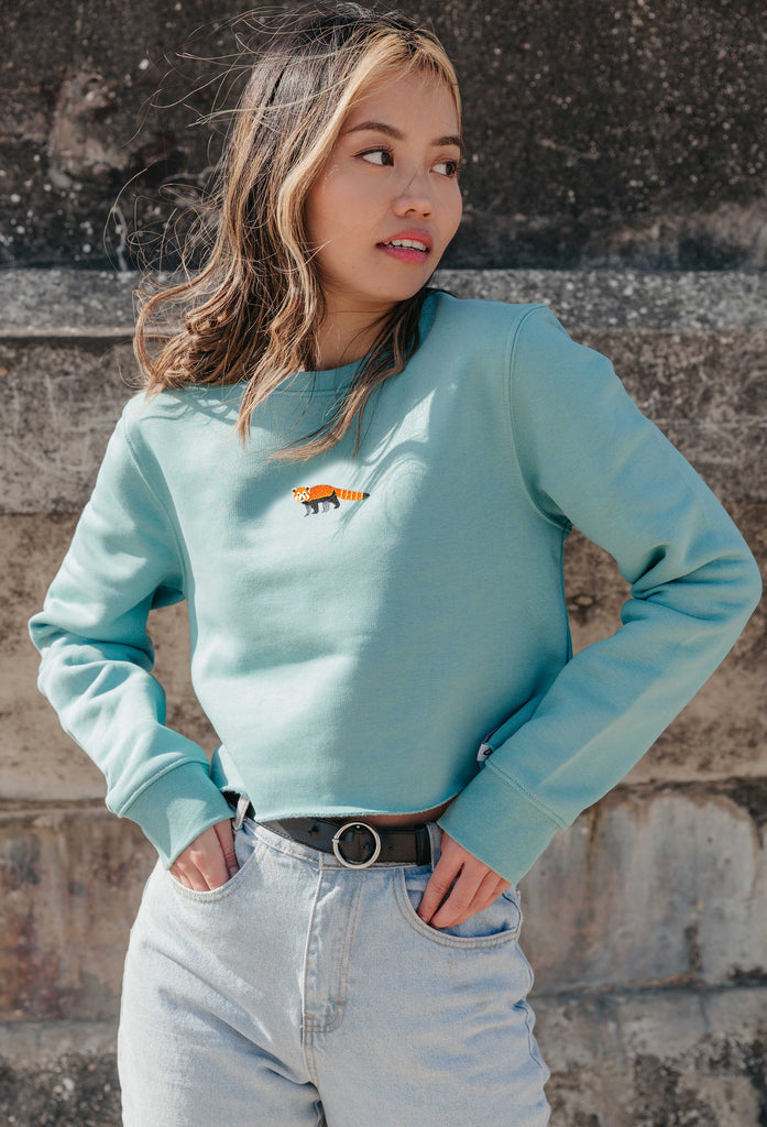 red panda womens cropped sweatshirt Big Wild Thought