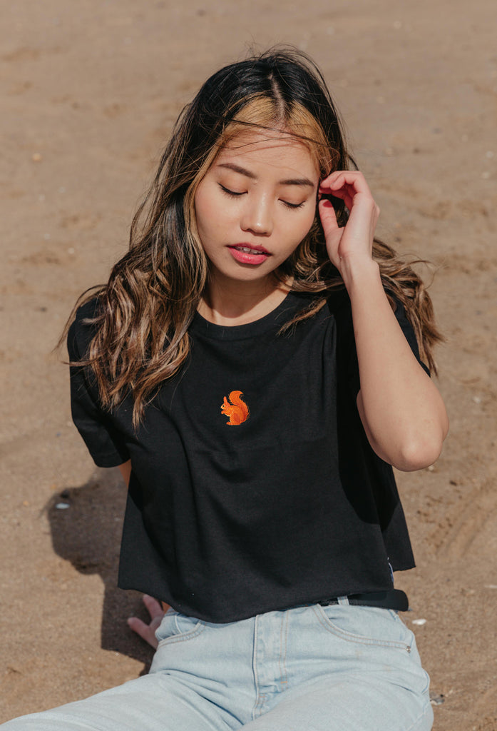 red squirrel womens cropped t-shirt Big Wild Thought