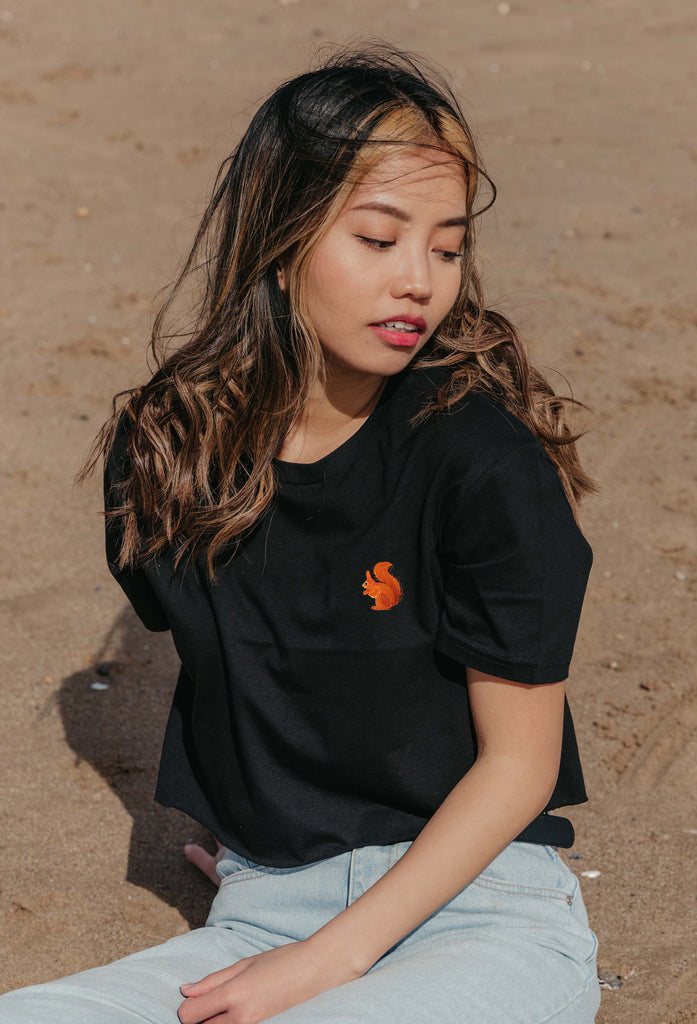 red squirrel womens cropped t-shirt Big Wild Thought