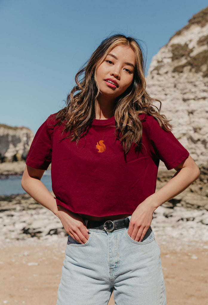 red squirrel womens cropped t-shirt Big Wild Thought