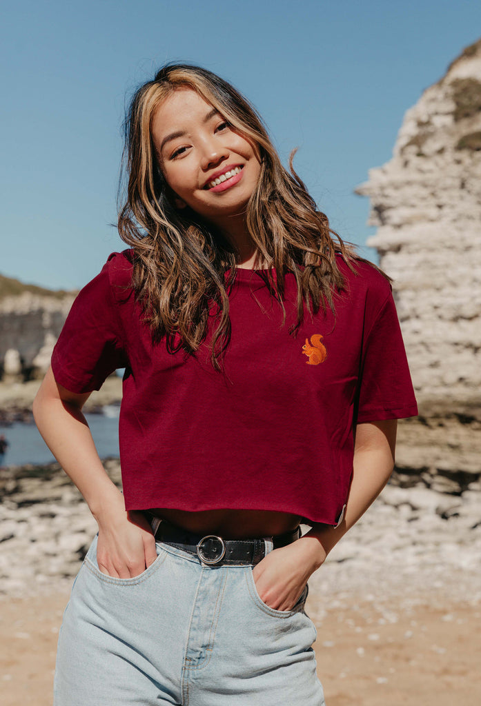 red squirrel womens cropped t-shirt Big Wild Thought