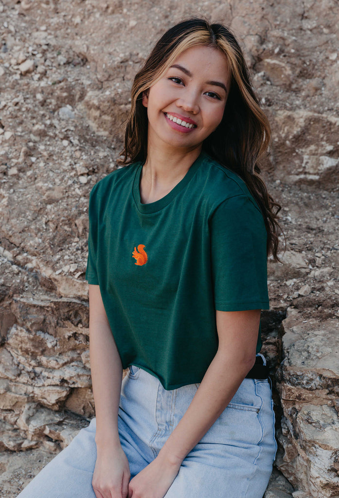 red squirrel womens cropped t-shirt Big Wild Thought