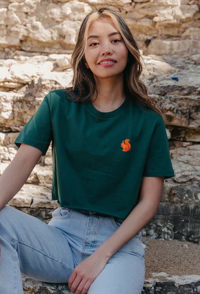 red squirrel womens cropped t-shirt Big Wild Thought