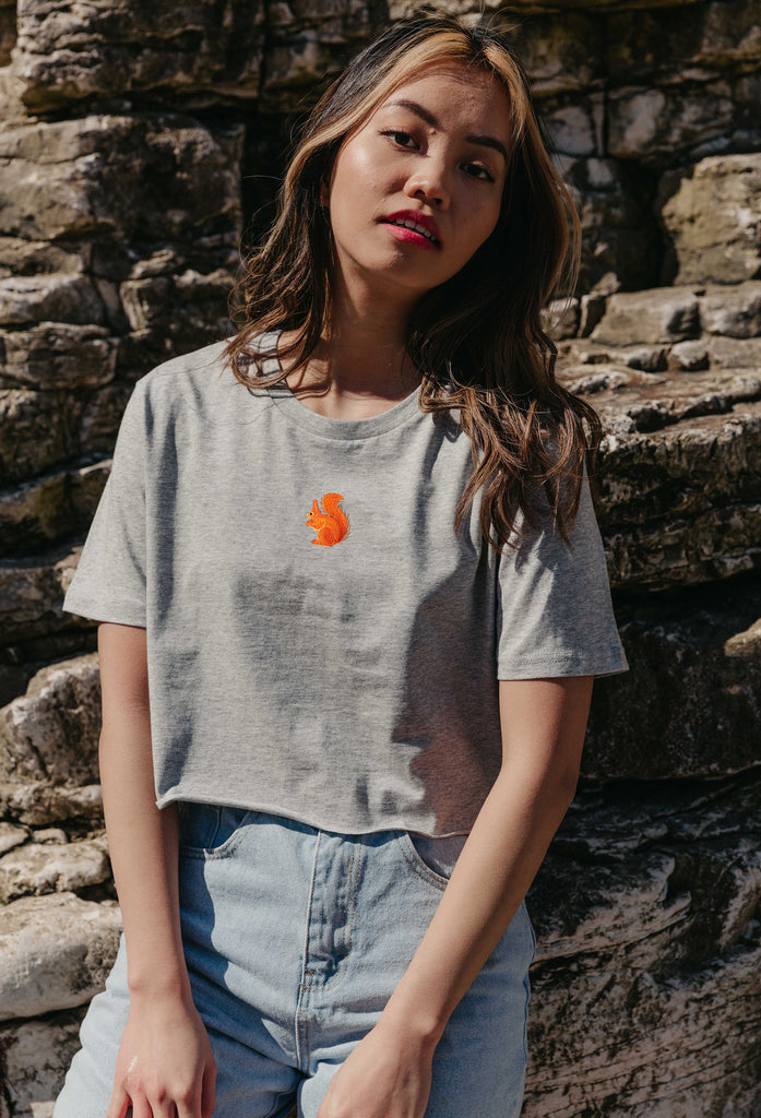 red squirrel womens cropped t-shirt Big Wild Thought